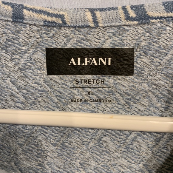 Mens XL ALFANI stretch polo shirt in a geometric print - Picture 2 of 3